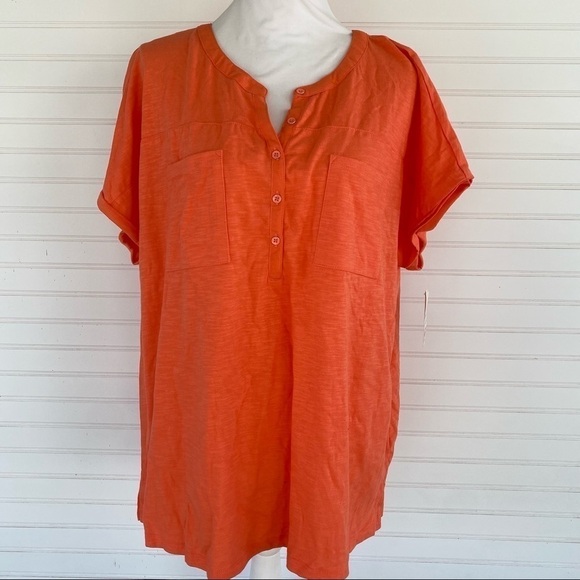 Short sleeve casual pocket tee Size 1x NEW - Picture 1 of 9
